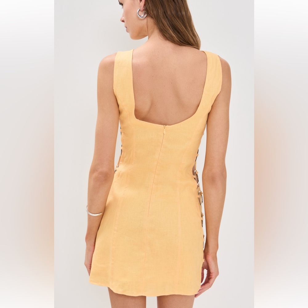 Sleeveless Mini Dress with Ring Side Cutouts - Yellow - Picture 4 of 12
